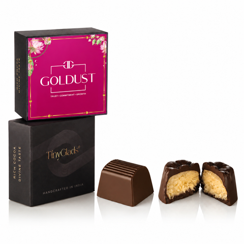 TinyGlads Personalized Corporate Diwali Gift Box | Chocolate Jar, 4 Gourmet Truffles & Diyas