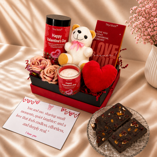 Valentine’s Special Love Hamper with Chocolates, Soft Toys & Scented Candle