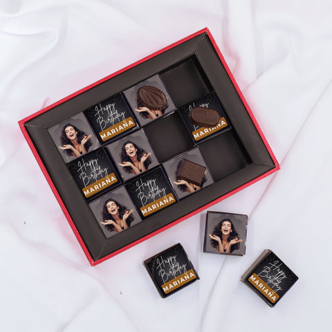 Birthday Chocolate with Photo Personalised Box