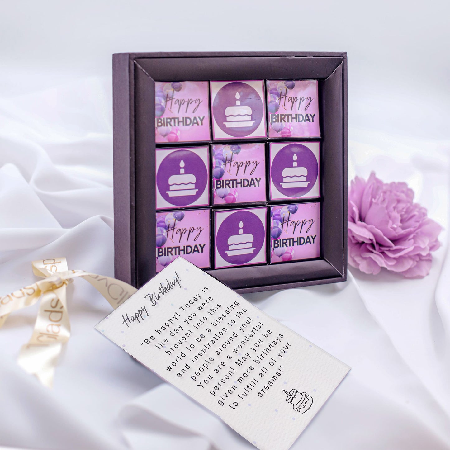 Elegant Birthday Chocolate Gift Photo Frame Box