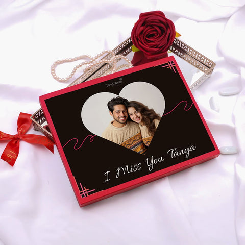 I Miss You Personalised Photoframe Chocolate Box with Special Message