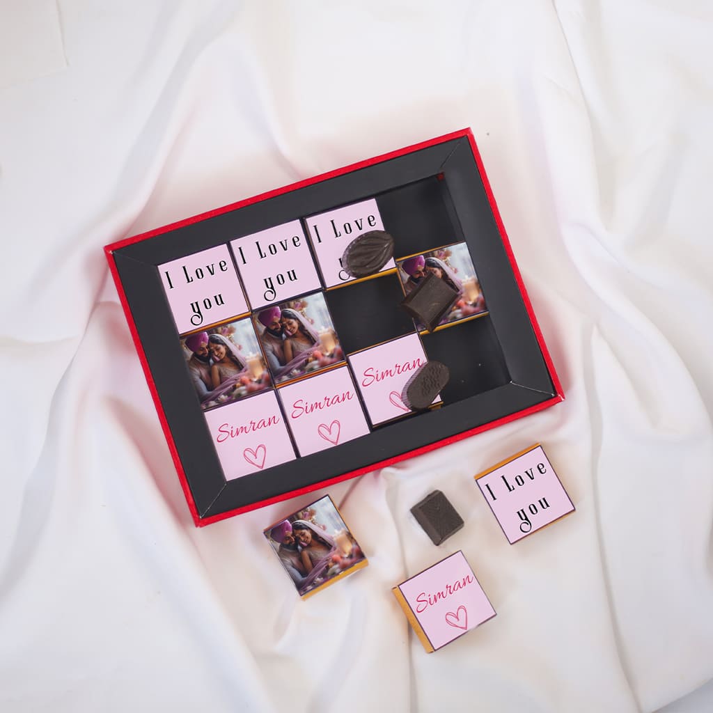 I Love You Personalised Photoframe Chocolate Box with Special Message