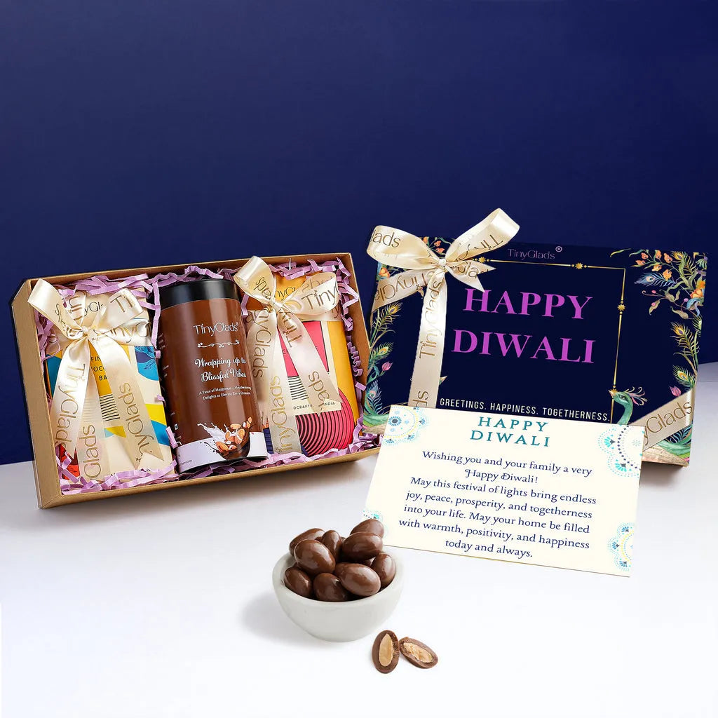 Organic Diwali Chocolate Gift Box – 2 Bars & Jar