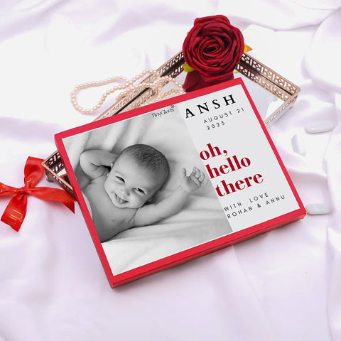 Personalised Baby Girl Announcement Chocolate Photoframe