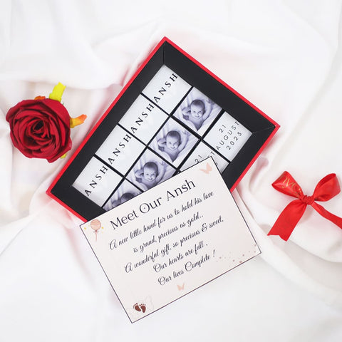 Personalised Baby Girl Announcement Chocolate Photoframe